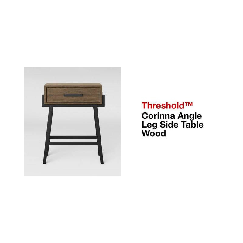 Corinna Angle Leg Side Table Wood - Threshold™: Modern Rectangle Accent Table