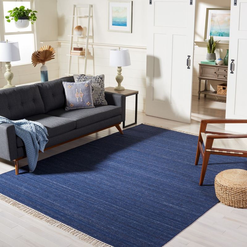 Kilim KLM551 Hand Loomed Area Rug - Navy/Blue - 5'x8' - Safavieh.