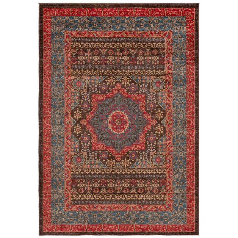 Mahal MAH620 Power Loomed Indoor Area Rug - Navy/Red - 5'1"x7'7" - Safavieh.