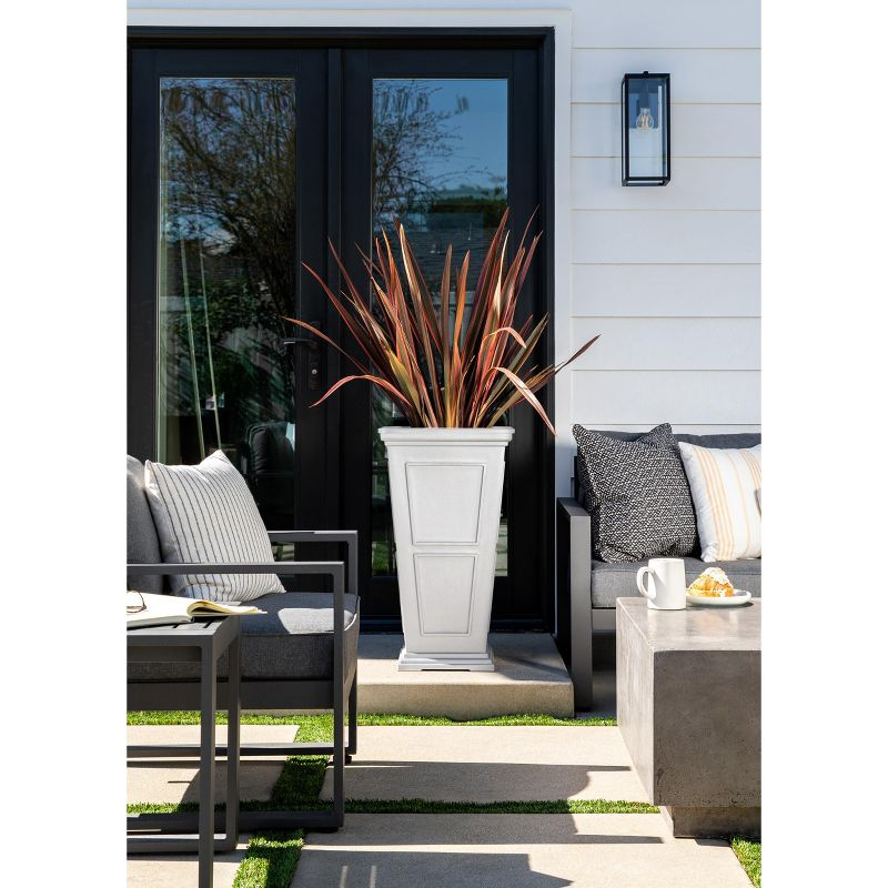 Veradek Brixton Tall 28" Plastic Planter - White
