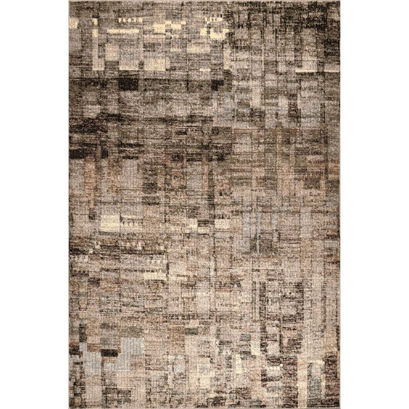 Nuloom Lilly Abstract 5x8 Indoor Area Rug for Living Room Bedroom Dining Room Kitchen, Brown/Ivory