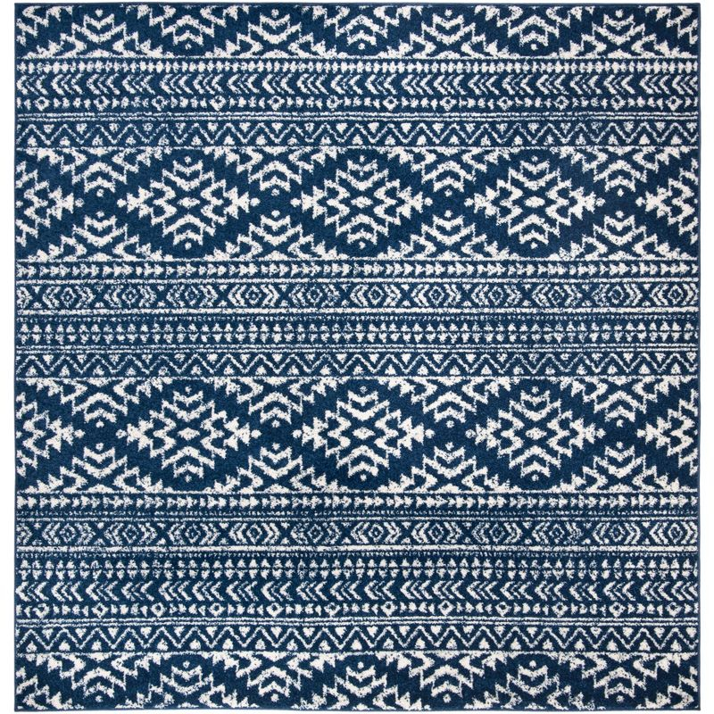 Tulum TUL272 Power Loomed Area Rug - Navy/Ivory - 6'7"x6'7" - Safavieh.