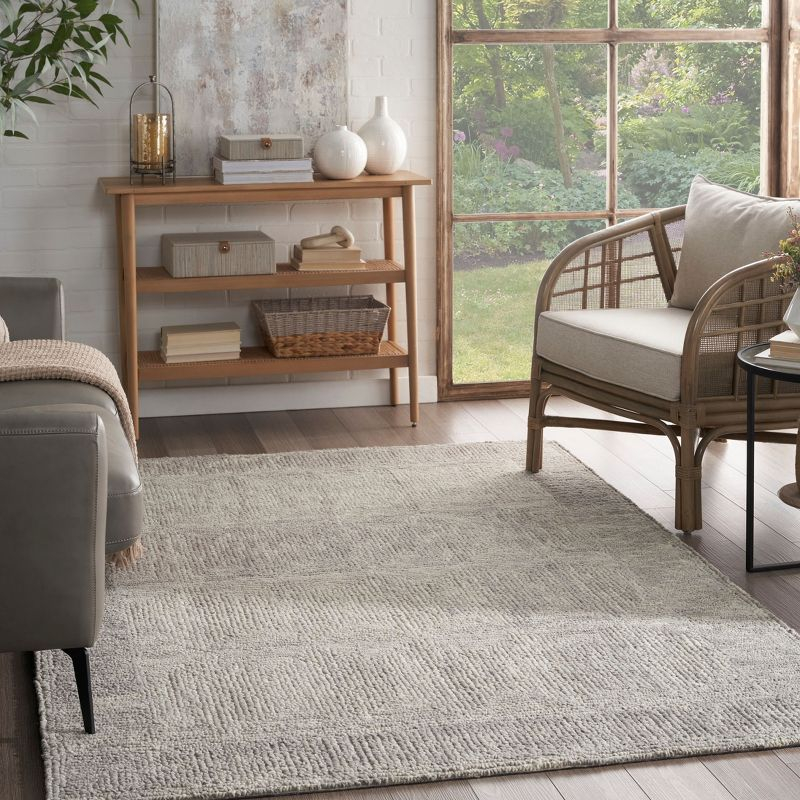 Nourison Vail Contemporary Indoor Area Rug Grey 5'3" x 7'3"