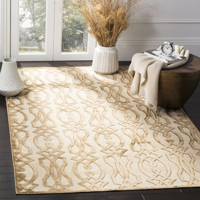 Martha Stewart Villa Screen - MSR4485 - Indoor Power Loomed Area Rugs - Hickory - 5'3"x7'6"