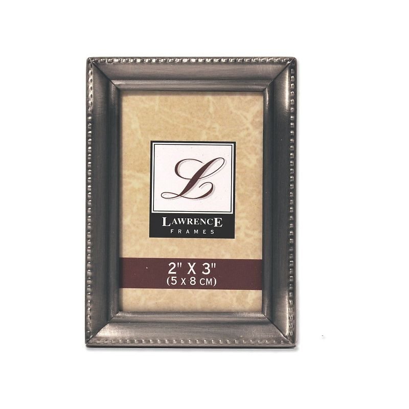 Lawrence Frames Antique Pewter 2x3 Picture Frame - Beaded Edge Design 11523