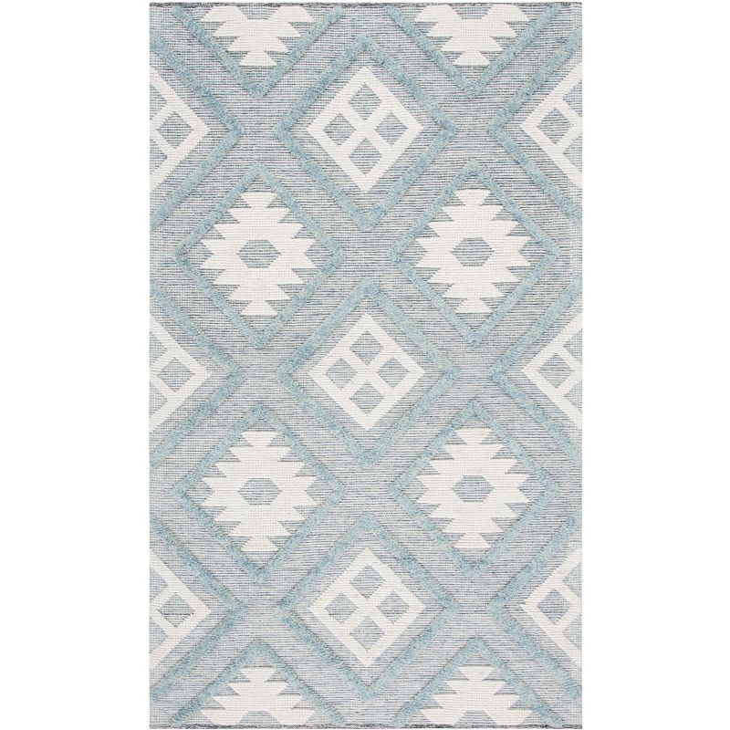 Vermont VRM603 Hand Loomed Area Rug - Blue/Ivory - 3'x5' - Safavieh.
