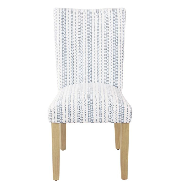 HomePop Set of 2 Parson Dining Chair Blue Farmhouse Stripe: Upholstered, Foam-Filled, Hardwood Frame