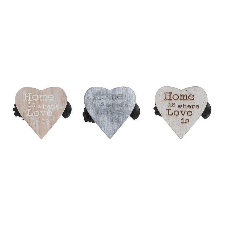 Evideco French Home Goods Set of 2 Wooden Heart Curtain Tiebacks – Clip Design – Natural
