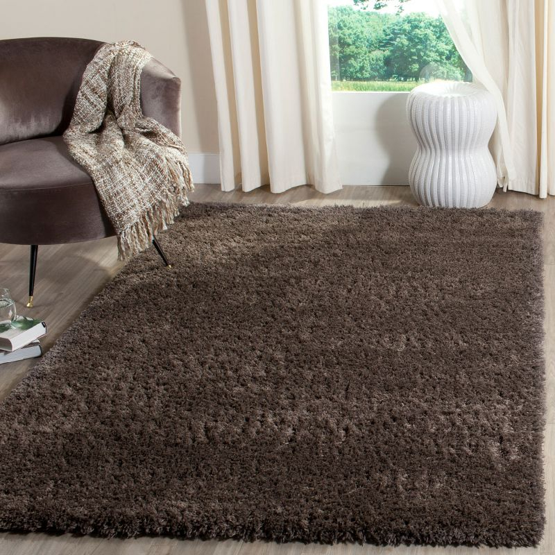 Indie Shag SGI320 Power Loomed Indoor Area Rug - Dark Grey - 5'1"x7'6" - Safavieh.