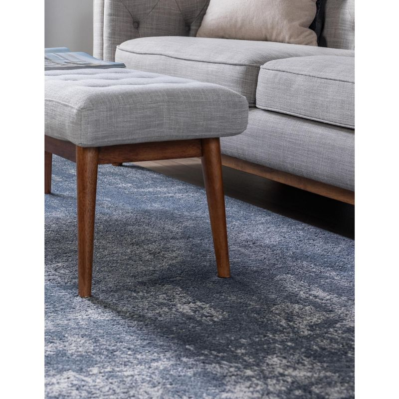 Unique Loom Portland Collection Area Rug - Woodburn (9'  x 12' Rectangle Blue/Ivory)