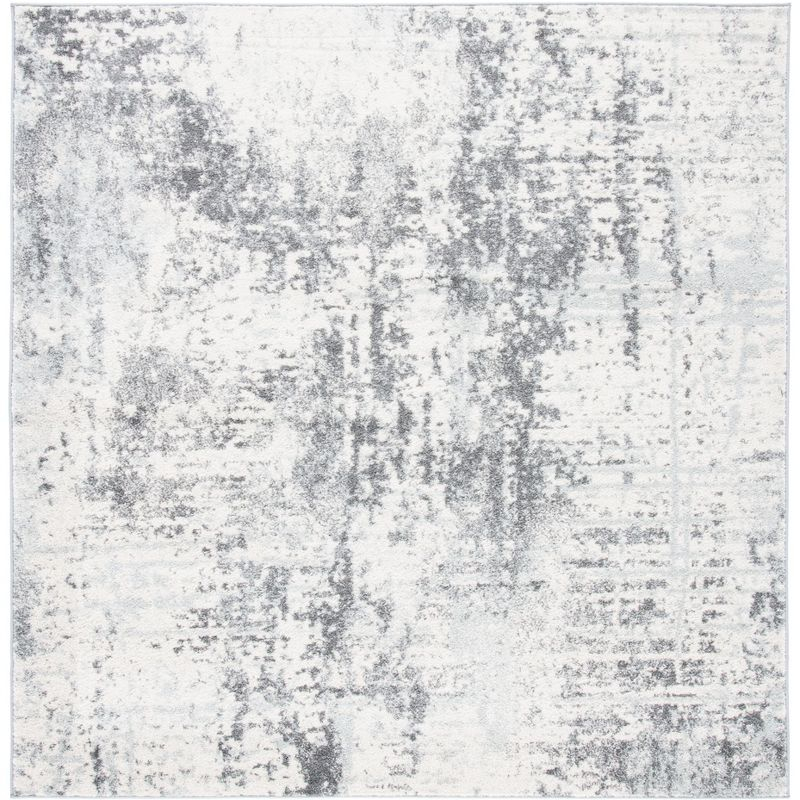 Tulum TUL232 Power Loomed Area Rug - Ivory/Charcoal - 6'7"x6'7" - Safavieh.
