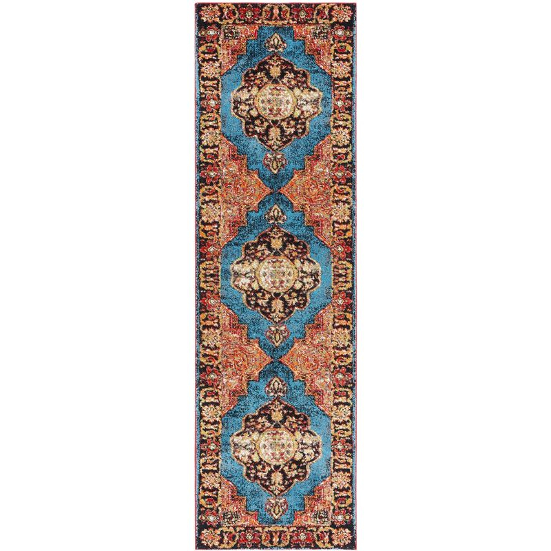 Vintage Hamadan VTH219 Power Loomed Indoor Runner Rug - Gold/Light Blue - 2'3"x8' - Safavieh