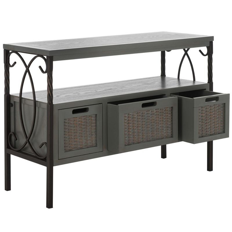 Joshua Media Console Table - Ash Grey - Safavieh