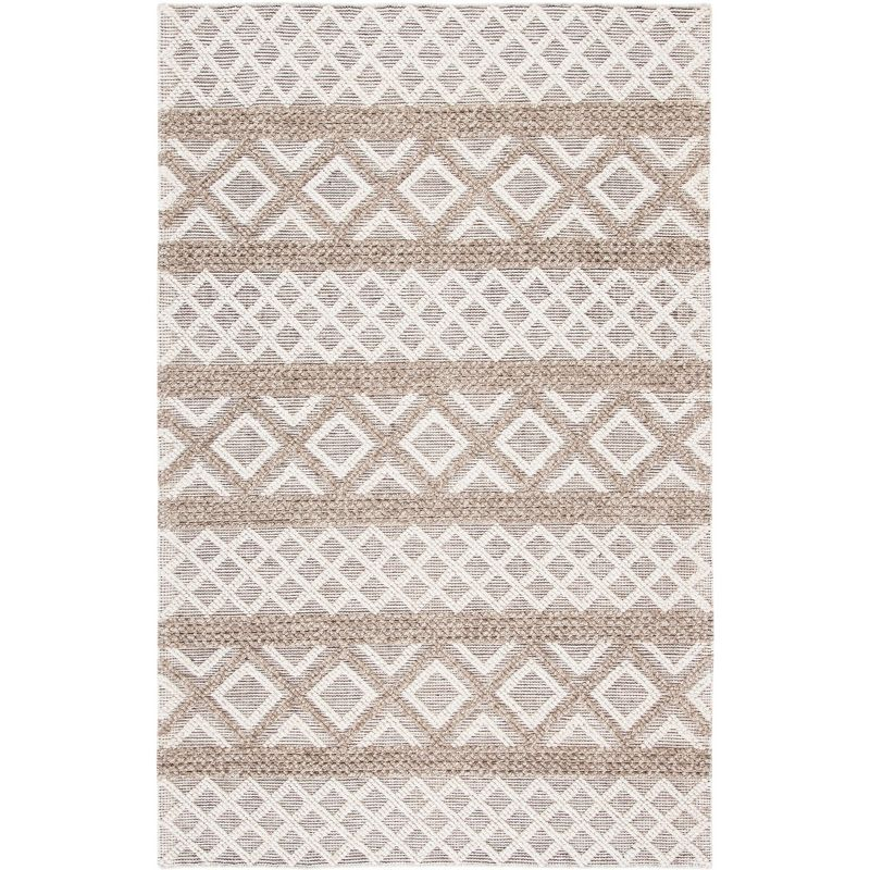 Vermont VRM211 Hand Woven Area Rug - Ivory/Grey - 5'x8' - Safavieh.