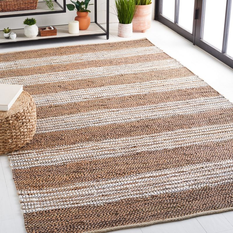 Vintage Leather VTL204 Hand Woven Area Rug - Light Brown/Ivory - 3'x5' - Safavieh.