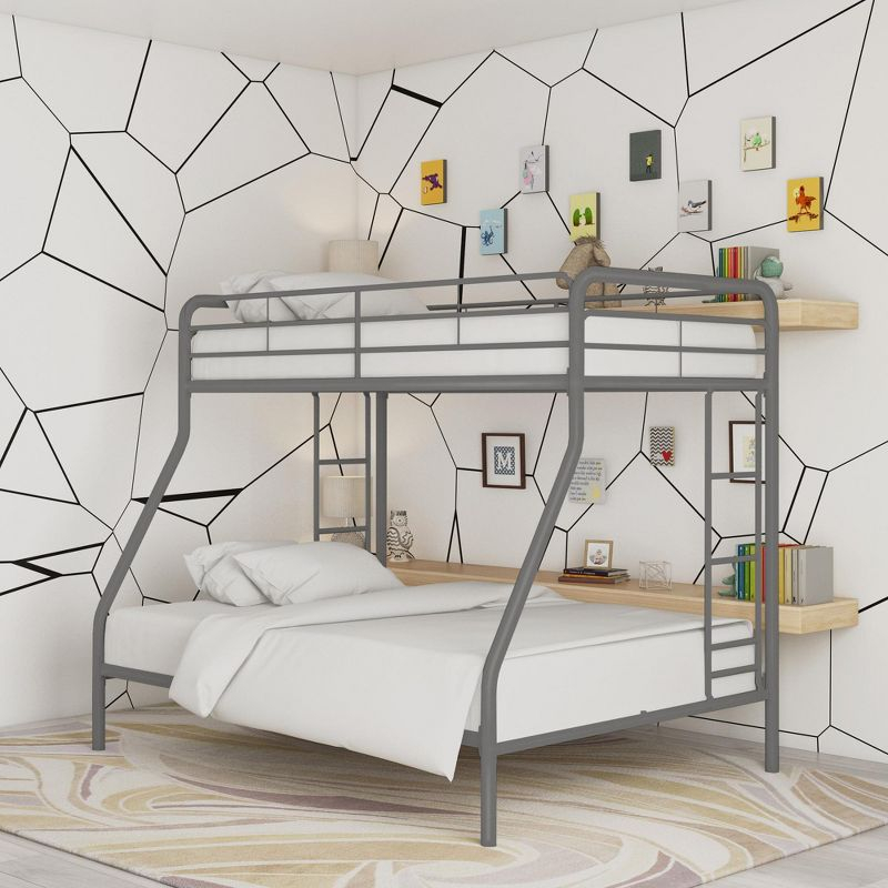 DHP Dusty Twin over Full Metal Bunk Bed, Silver