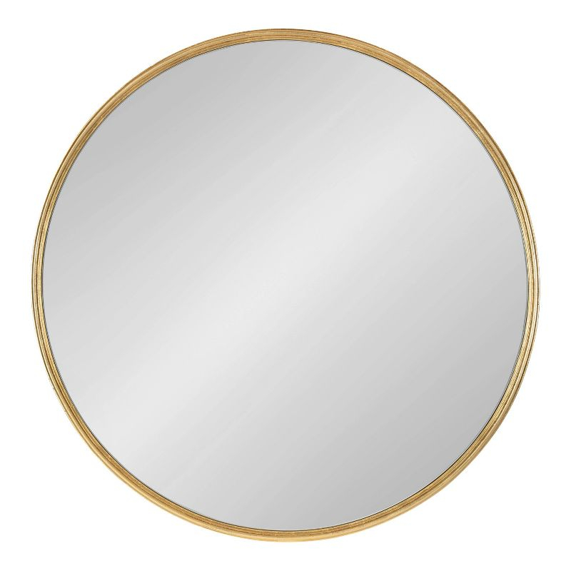 24" x 24" Caskill Round Framed Decorative Wall Mirror Gold - Kate & Laurel All Things Decor