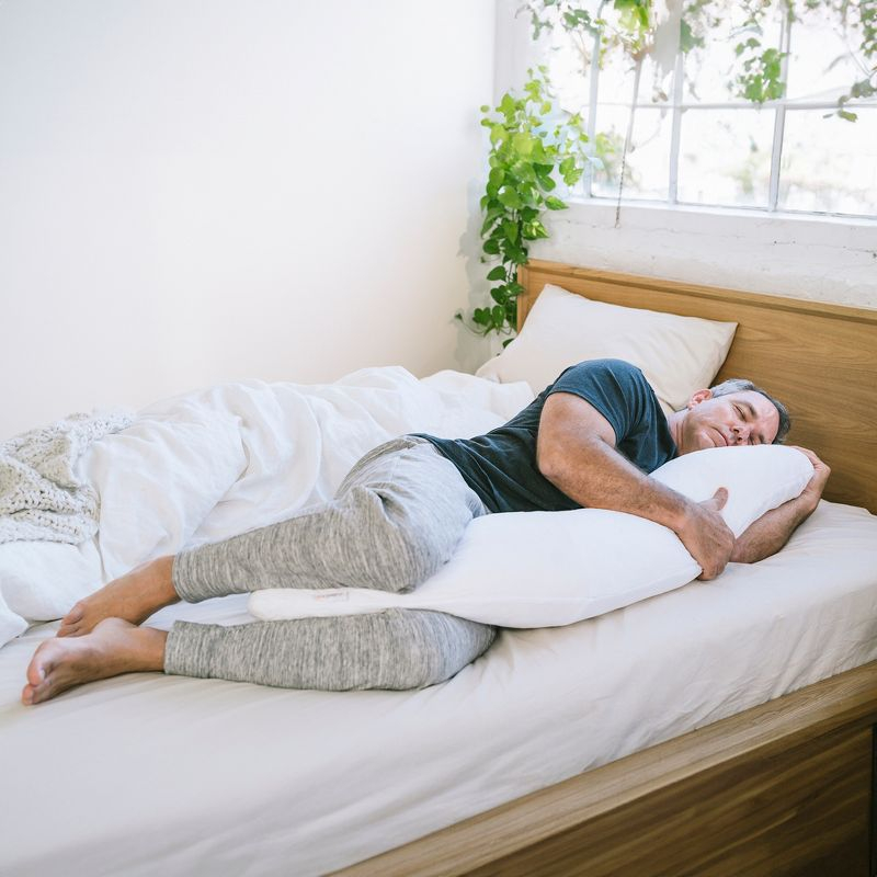 MedCline Therapeutic Full Body Pillow - Pillow for Side Sleepers - Shredded Memory Foam - Medium / Large - 5'2" & Above
