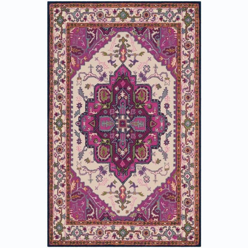 Bellagio BLG541 Hand Tufted Area Rug - Ivory/Pink - 6'x9' - Safavieh.