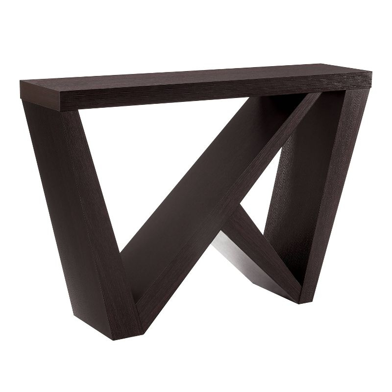 24/7 Shop At Home 48" Sunguard Modern Rectangular Console Table: Geometric Red Cocoa Design