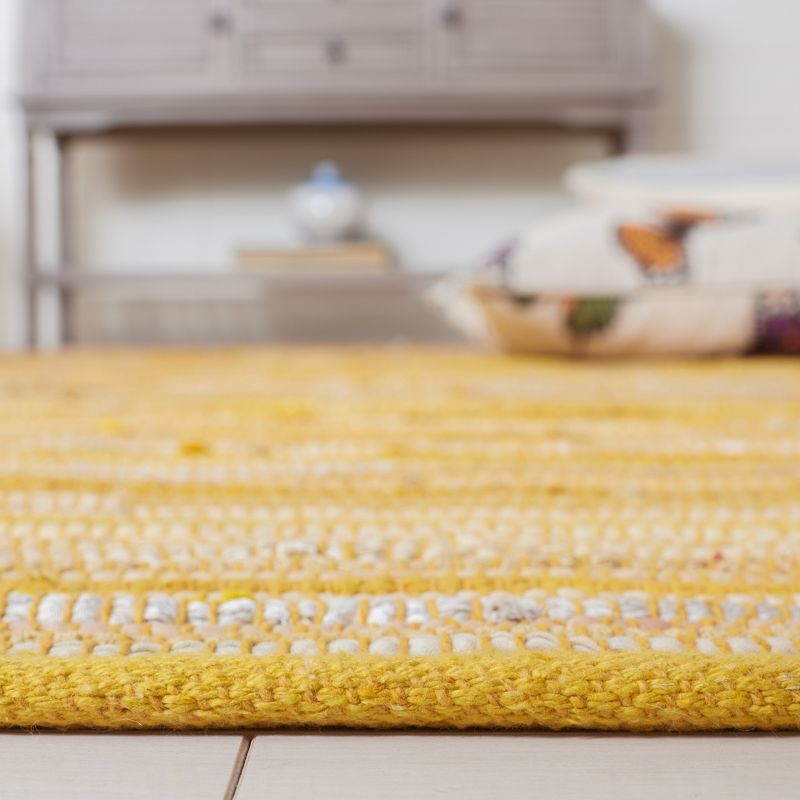 Rag Area Rug RAR130 Hand Woven Area Rug - Yellow/Multi - 4'x4' - Safavieh.