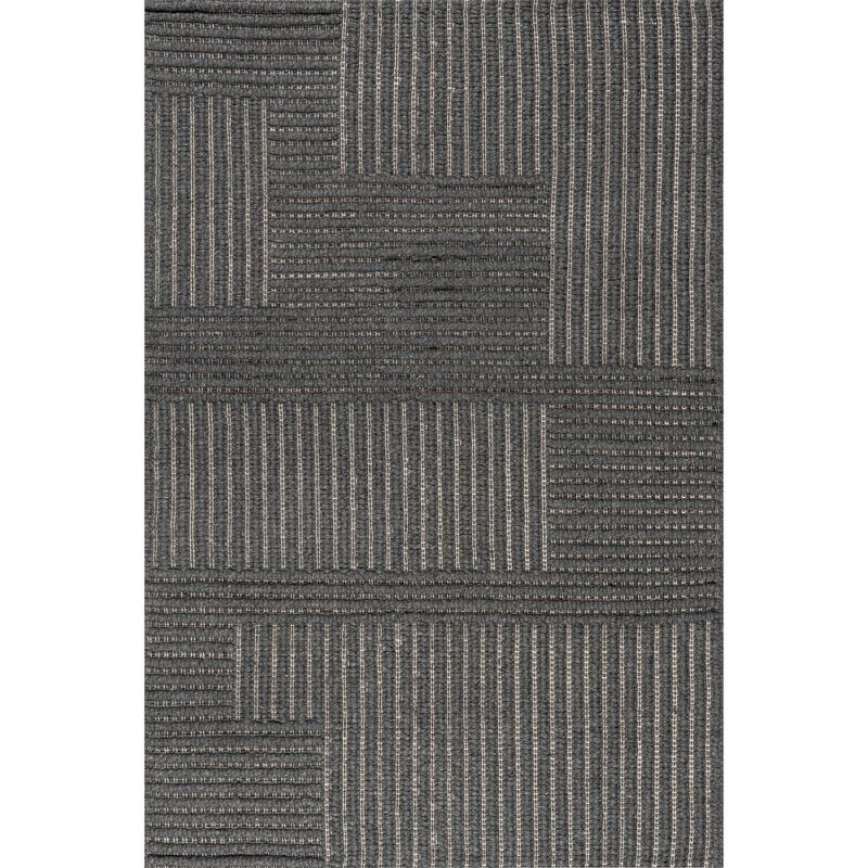 Nuloom Dorene Contemporary High-Low Striped Wool Indoor Area Rug, 8' x 10', Greys