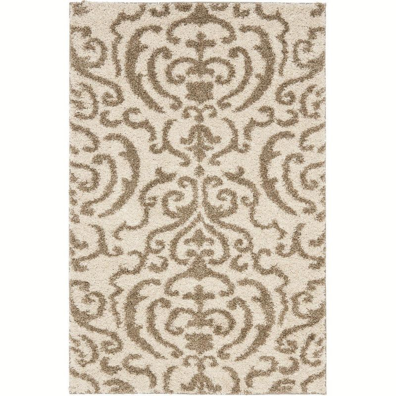Florida Shag SG462 Power Loomed Indoor Accent Rug - Cream/Beige - 3'3"x5'3" - Safavieh.