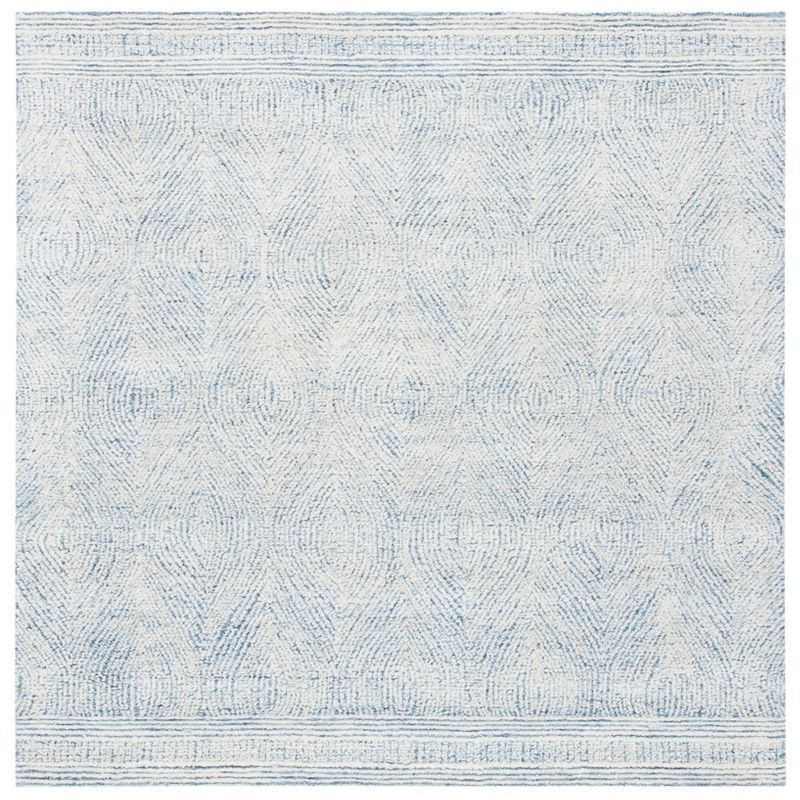 Abstract ABT340 Handmade Indoor Area Rug - Ivory/Blue - 4'x4' - Safavieh