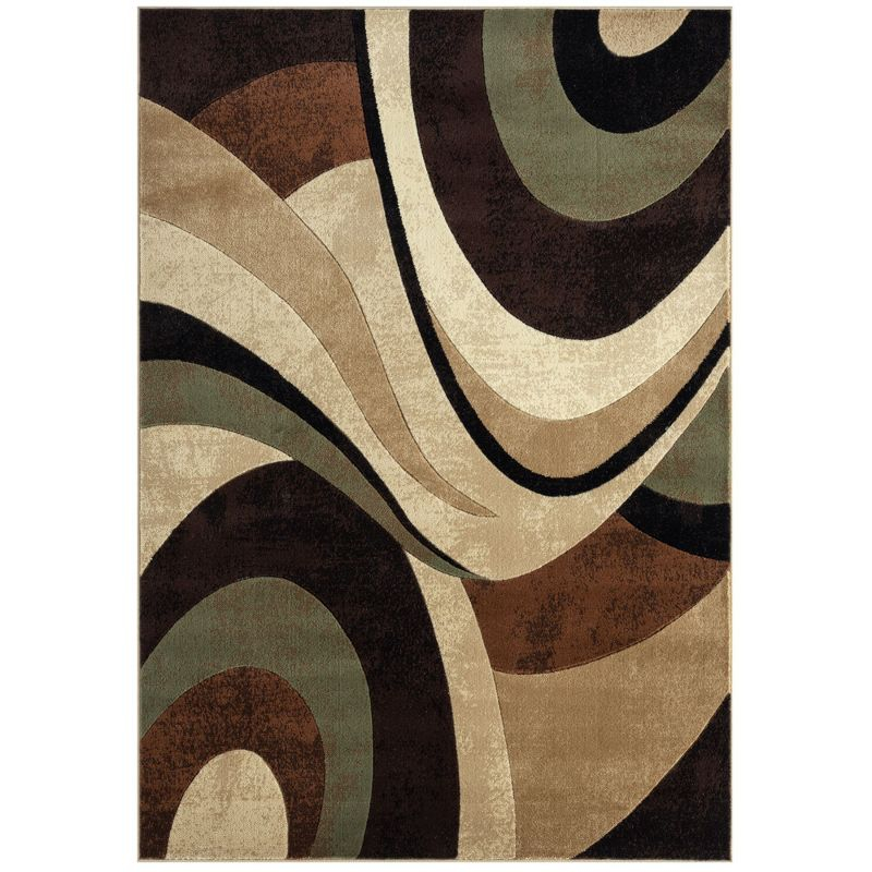Home Dynamix Slade Contemporary Abstract Area Rug, Brown/Green, 7'10"x10'6"