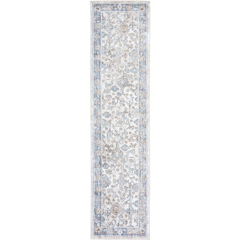 Jasmine JSM343 Power Loomed Runner Rug - Ivory/Blue - 2'2"x9' - Safavieh.