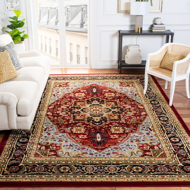Lyndhurst Heriz LNH330 Power Loomed Area Rug - Red/Black - 9'x12' - Safavieh