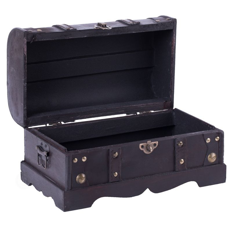 Vintiquewise Small Pirate Style Wooden Treasure Chest