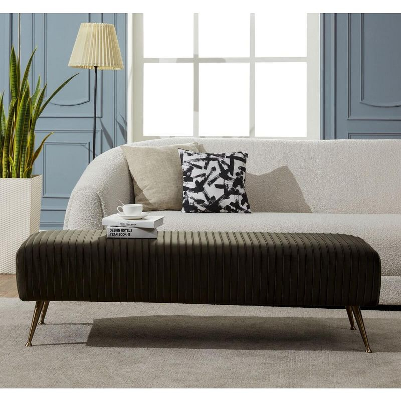 Salome Upholstered Bench - Shale Gray - Safavieh