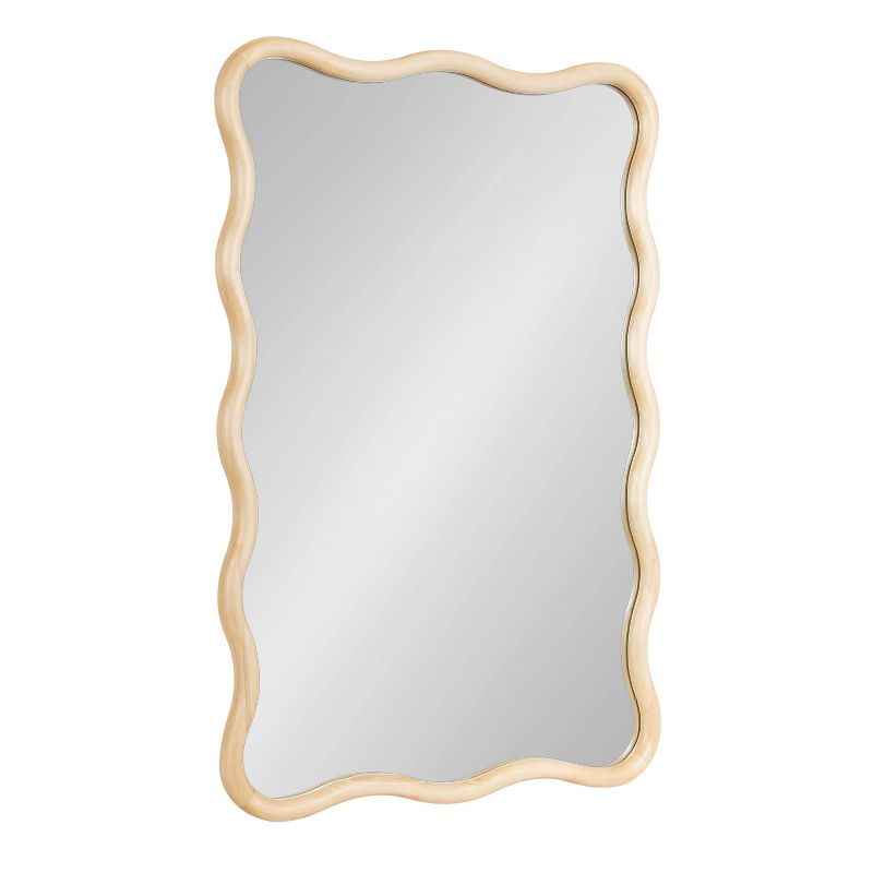 Kate & Laurel All Things Decor 24"x36" Talma Scalloped Rectangle Wall Mirror Natural