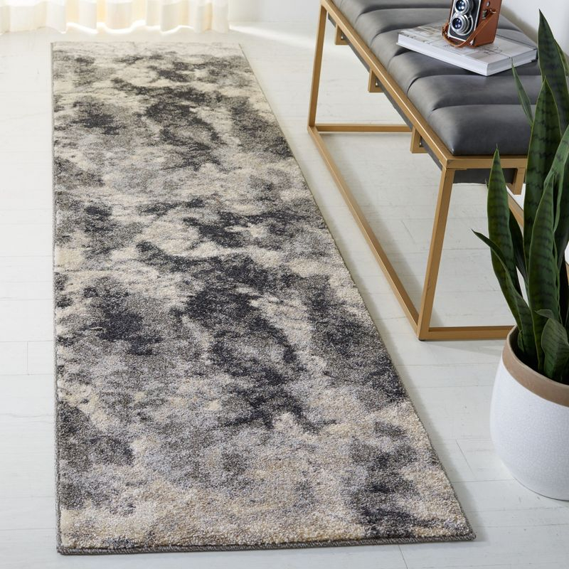 Retro RET2141 Power Loomed Runner Rug - Cream/Grey - 2'3"x9' - Safavieh.