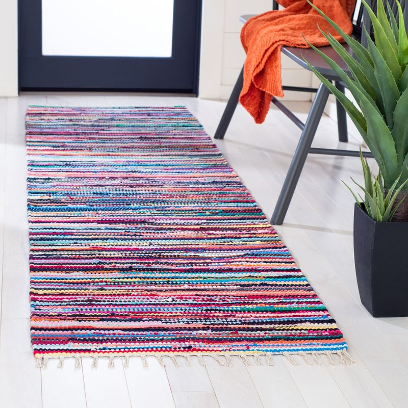 Rag Runner Rug RAR128 Hand Woven Runner Rug - Multi - 2'3"x11' - Safavieh.