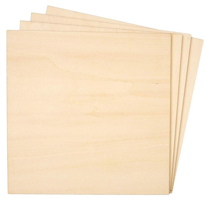 Bright Creations 8 Pack Thin 8x8 Wood Squares for DIY Crafts, Unfinished 1/5 Inch Basswood Plywood for Laser Cutting, Wood Burning