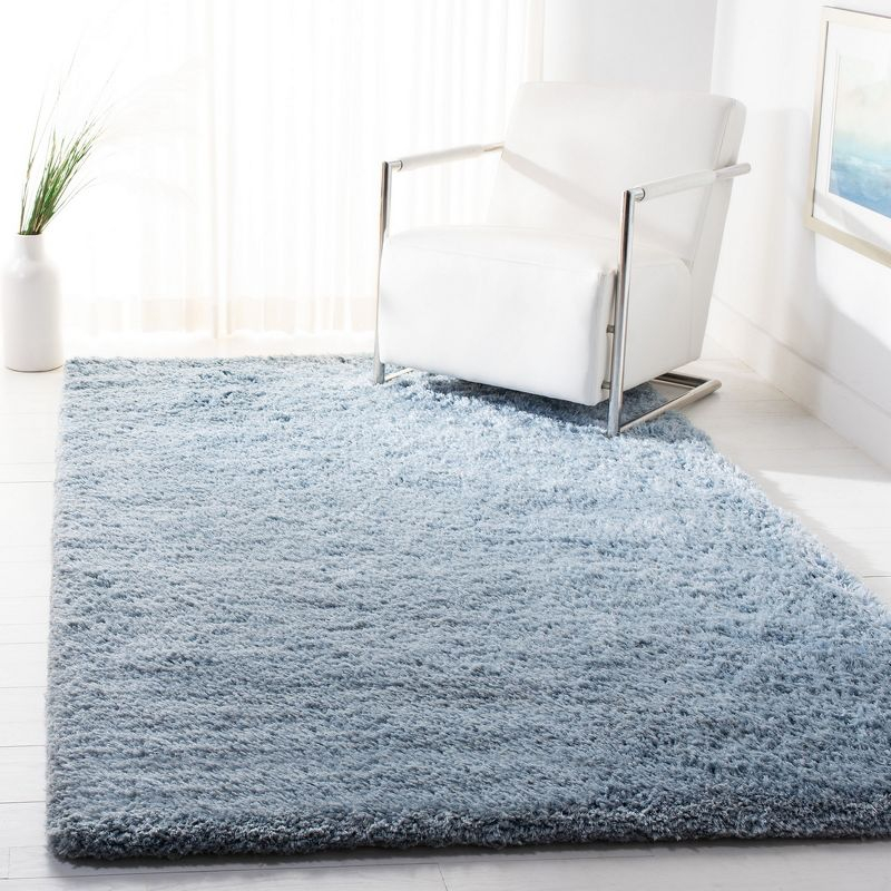 Sheep Shag SSG212 Hand Woven Area Rug - Aqua - 4'x6' - Safavieh.