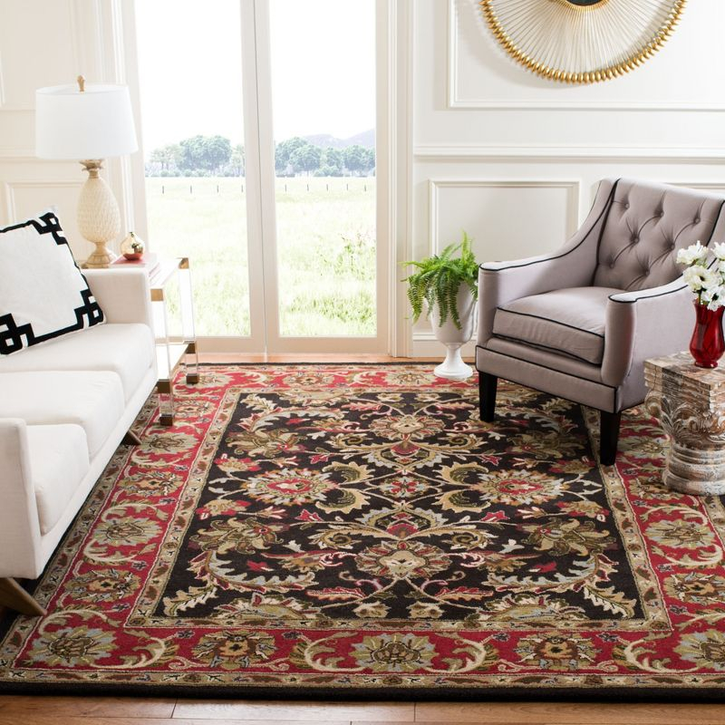 Heritage HG951 Hand Tufted Area Rug - Chocolate/Red - 7'6"x9'6" - Safavieh.