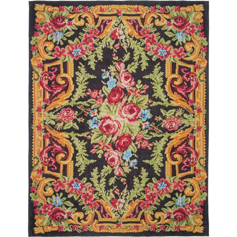 Classic Vintage CLV112 Power Loomed Area Rug - Black/Rose - 6'x9' - Safavieh.