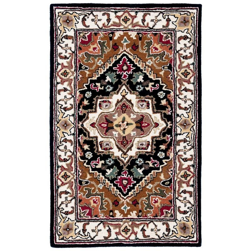 Heritage HG625 Handmade Area Rug - 4'x6' - Navy/Brown - Safavieh