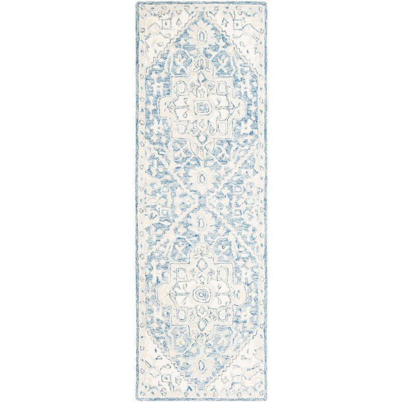 Micro-Loop MLP503 Hand Tufted Runner Rug - Blue/Ivory - 2'3"x7' - Safavieh.