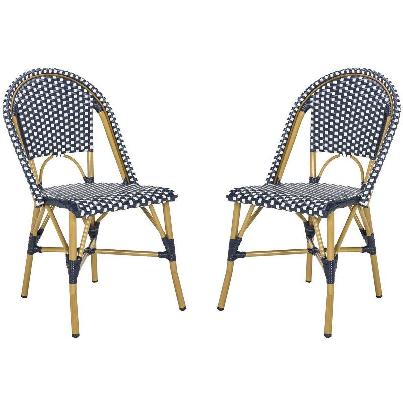 Salcha Side Chair (Set Of 2) - Indoor/Outdoor - FOX5210 - Blue/White - Safavieh