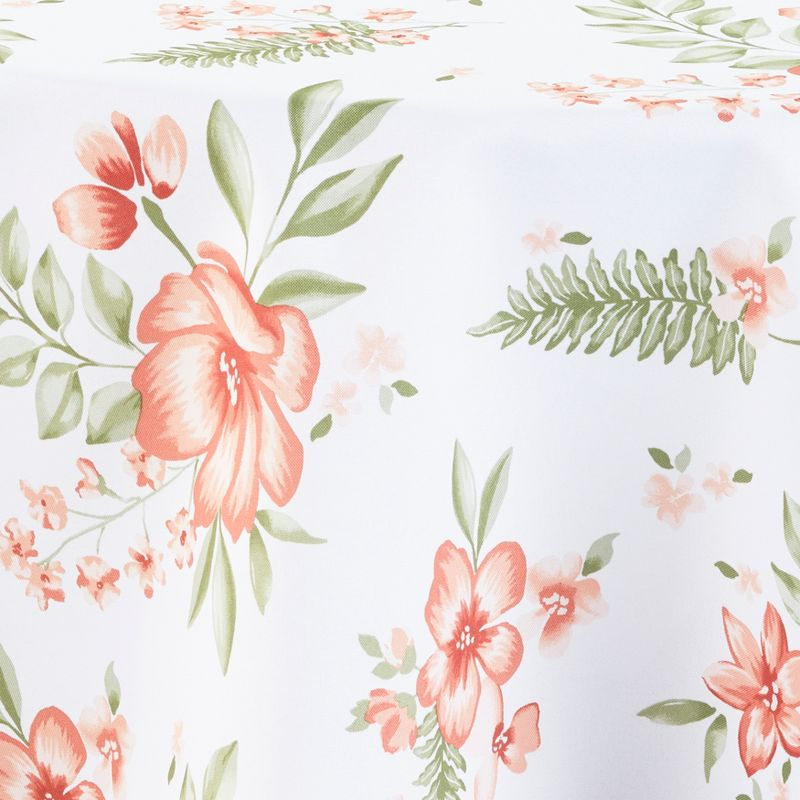 The Lakeside Collection Zippered Outdoor Umbrella Hole Tablecloths - Terracotta Floral 60" x 84"