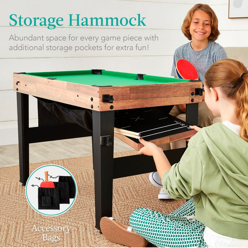 Best Choice Products 13-in-1 Combo Game Table Set w/ Ping Pong, Foosball, Basketball, Hockey, Archery - Natural