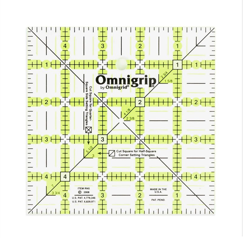 Omnigrid Omnigrip 5" x 5" Non-Slip Square Quilting Ruler