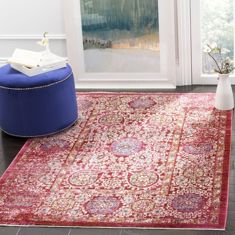 Sutton SUT402 Power Loomed Indoor Area Rug - Fuchsia/Ivory - 4'x6' - Safavieh