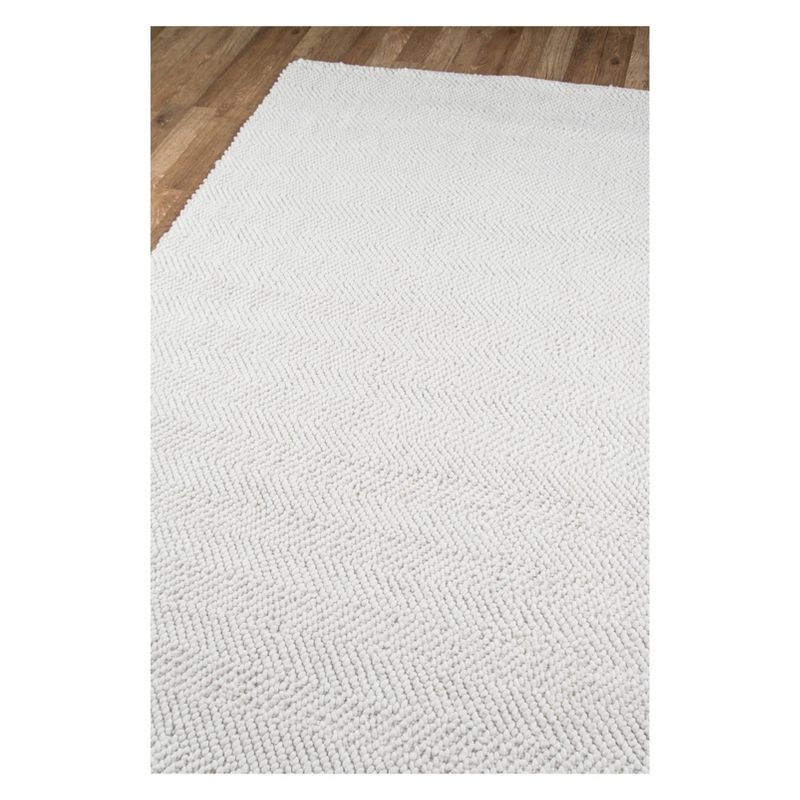 5'X8' Solid Woven Area Rug Ivory - Erin Gates By Momeni: Modern Low Pile Handmade Rectangle, Indoor Use, Spot Clean