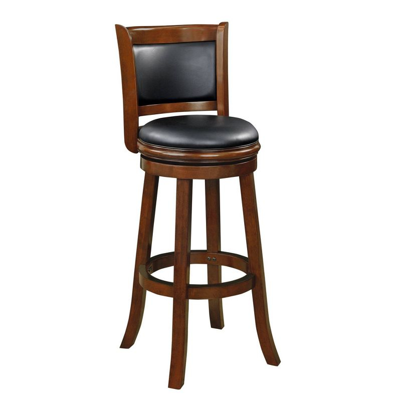 34" Extra Tall Augusta Swivel Barstool Cherry - Boraam: Modern Faux Leather, 360-Degree Swivel