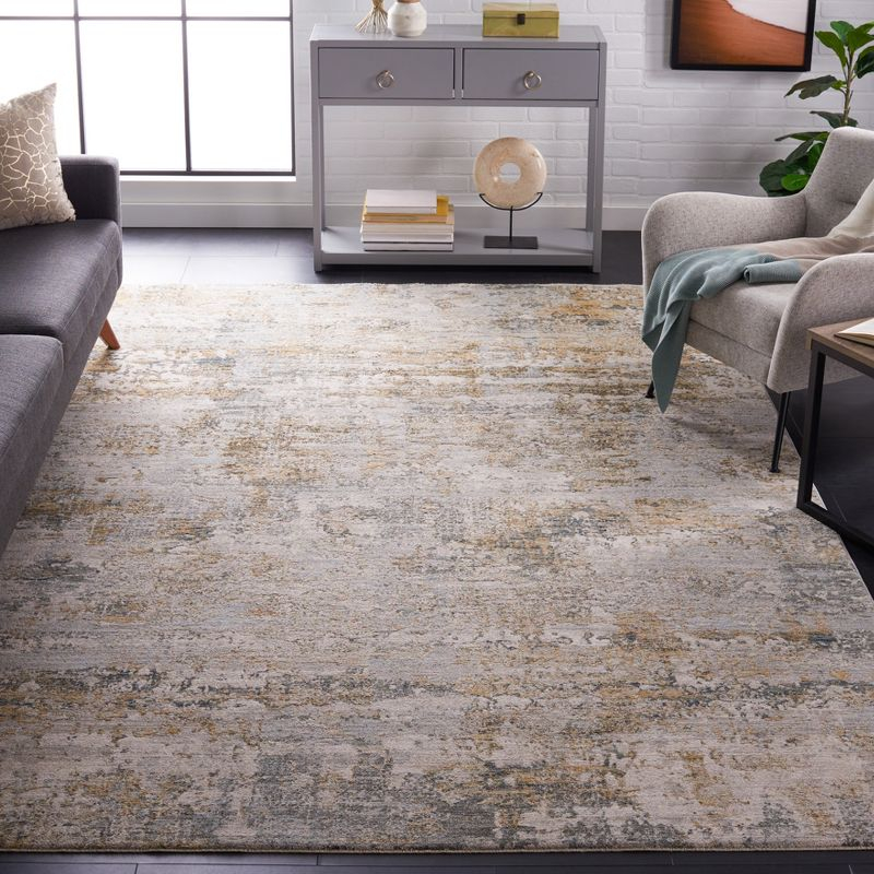 Adrianna ADN200 Machine Made Indoor Area Rug - Blue/Gold - 5'-3"x7'-6" - Safavieh